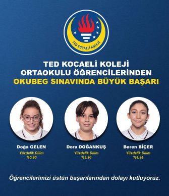 TED KOCAELİ KOLEJİ ORTAOKULU ÖĞRENCİLERİNDEN OKUBEG SINAVINDA BÜYÜK BAŞARI